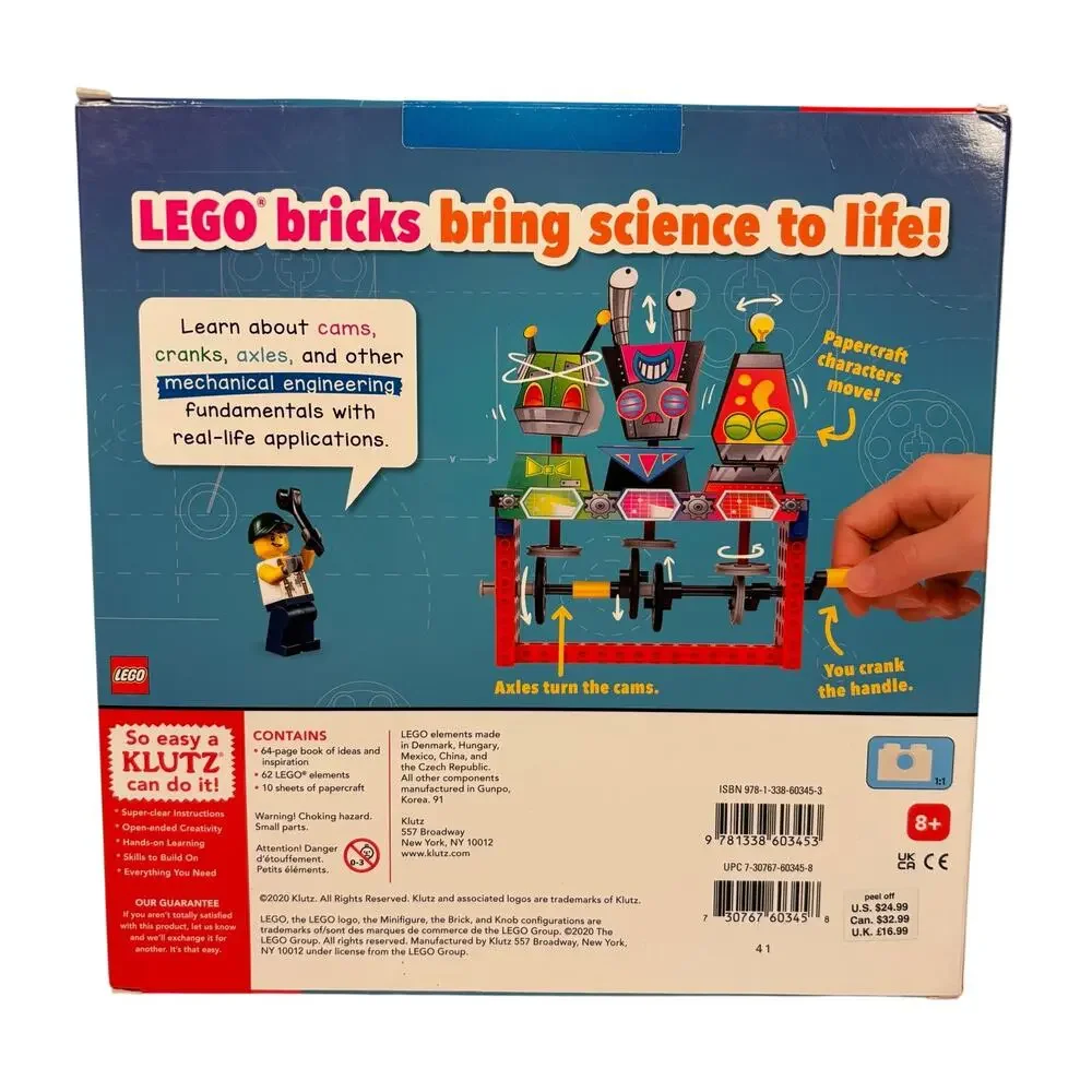 LEGO Gear Bots by Klutz Create 8 Moveable Machines 62 Lego Elements NEW IN BOX